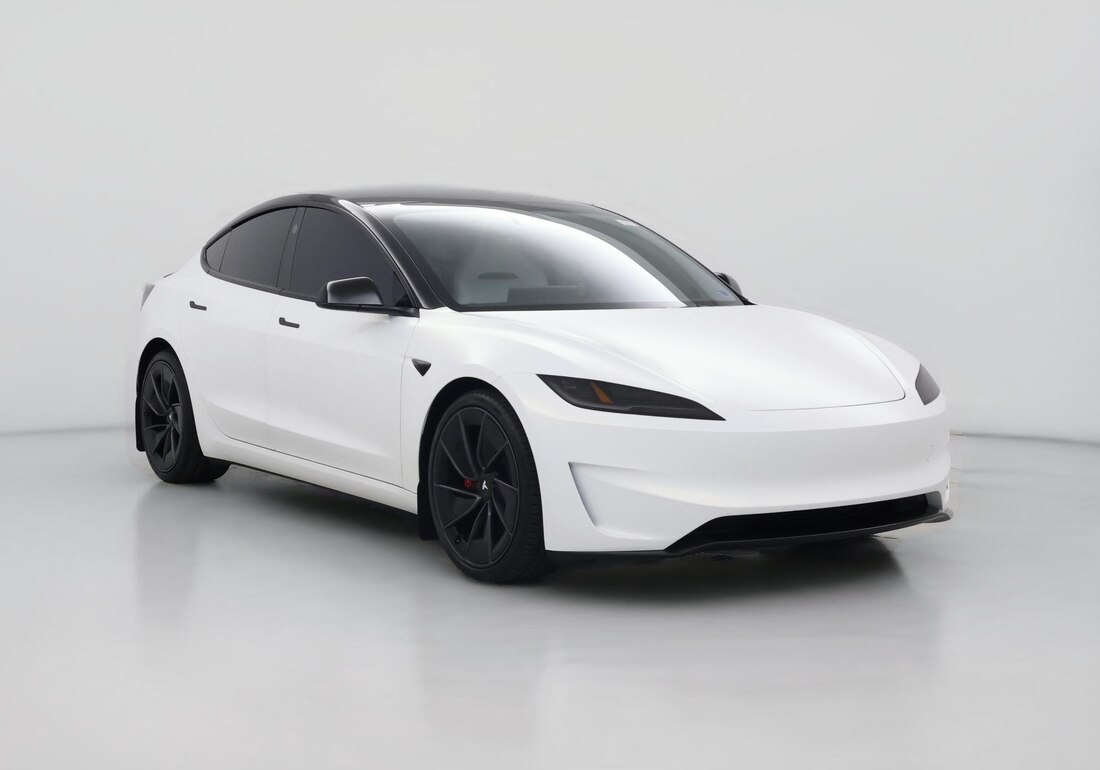 2025 Tesla Model 3 Performance All-Wheel Drive in White — CarMax photo
