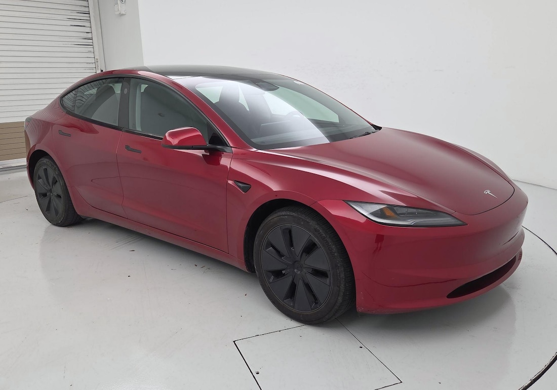 2024 Tesla Model 3 Rear-Wheel Drive in Red — CarMax photo