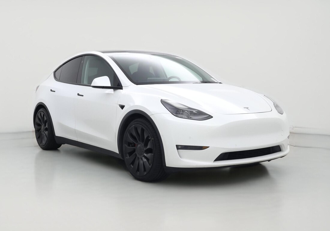 2021 Tesla Model Y Performance All-Wheel Drive in White — CarMax photo