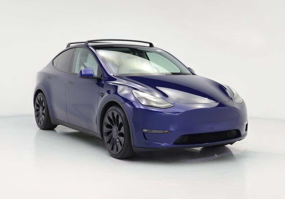 2021 Tesla Model Y Performance All-Wheel Drive in Blue — CarMax photo