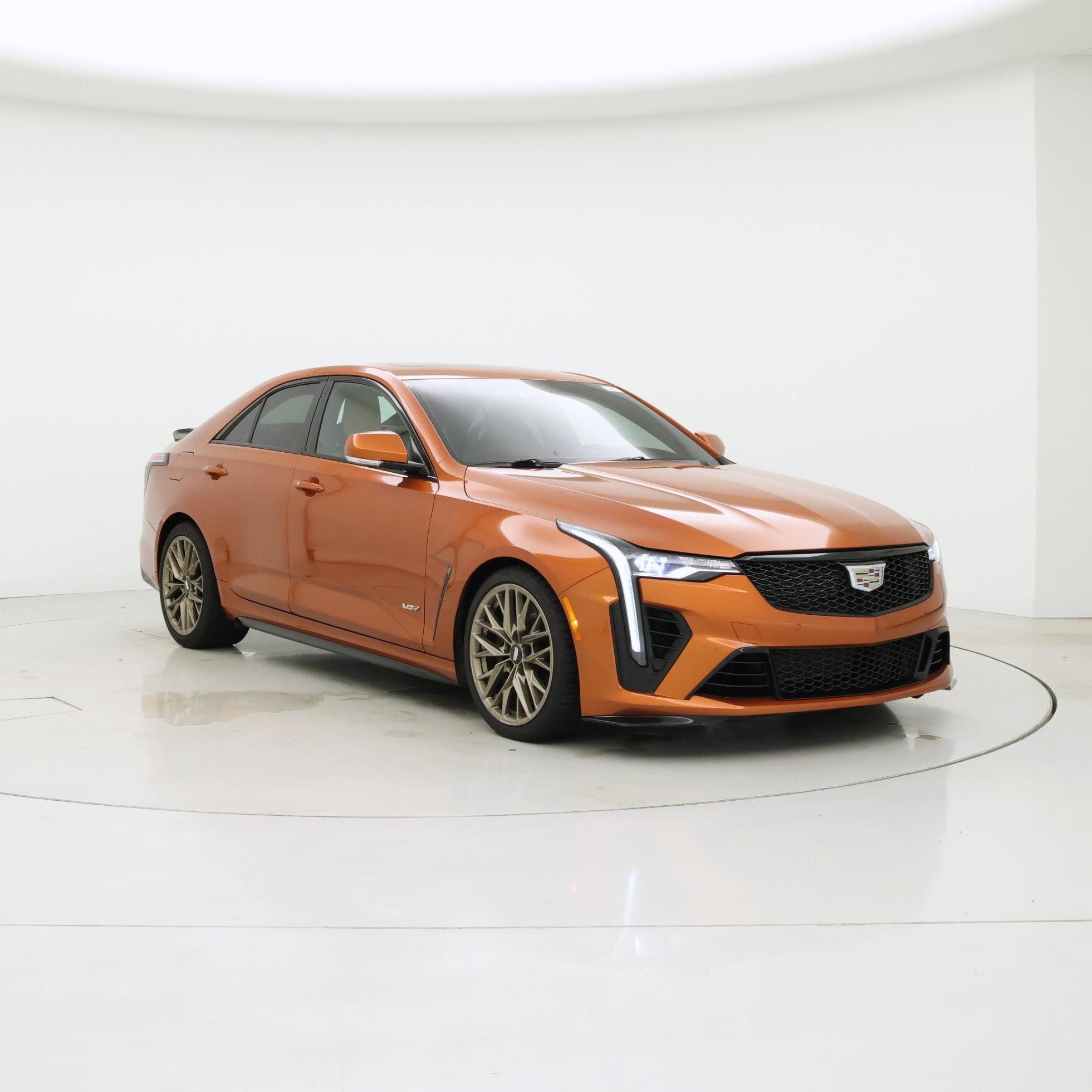 Orange 2022 Cadillac CT4-V Blackwing Sedan Rear-Wheel Drive Automatic