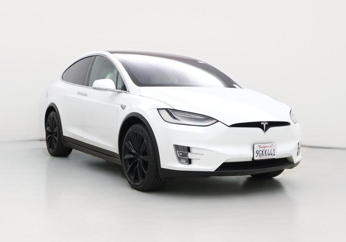 2020 Tesla Model X Long Range Plus in White — CarMax photo
