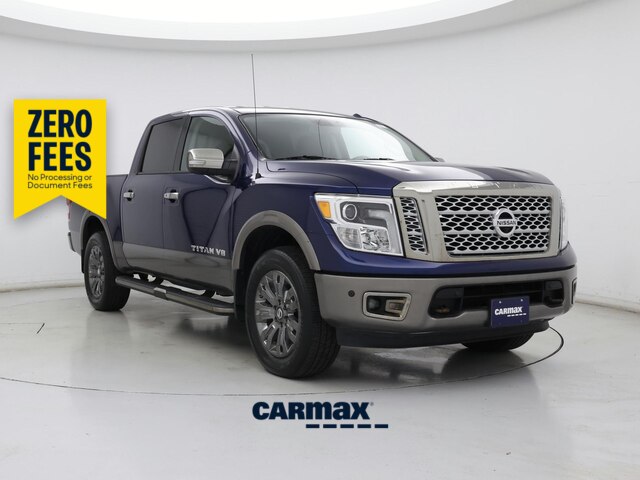 Blue 2018 Nissan Titan Pickup Truck Four-Wheel Drive Automatic