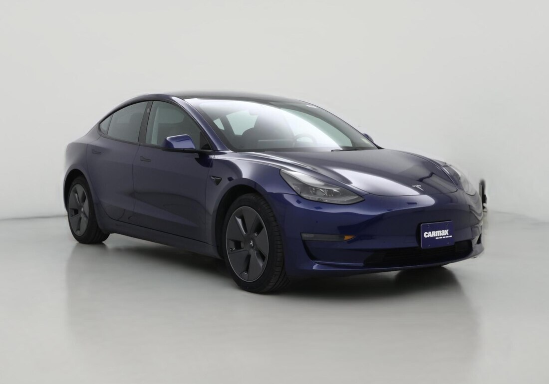 2022 Tesla Model 3 Long Range All-Wheel Drive in Blue — CarMax photo