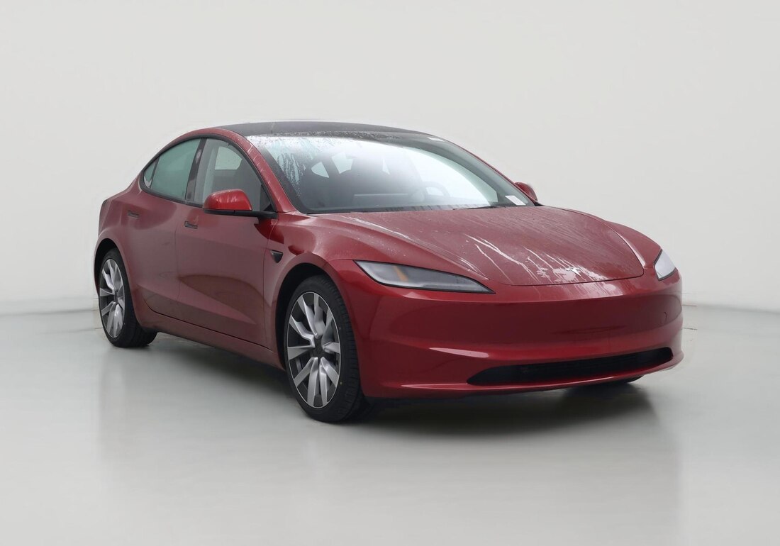 2025 Tesla Model 3 Long Range All-Wheel Drive in Red — CarMax photo
