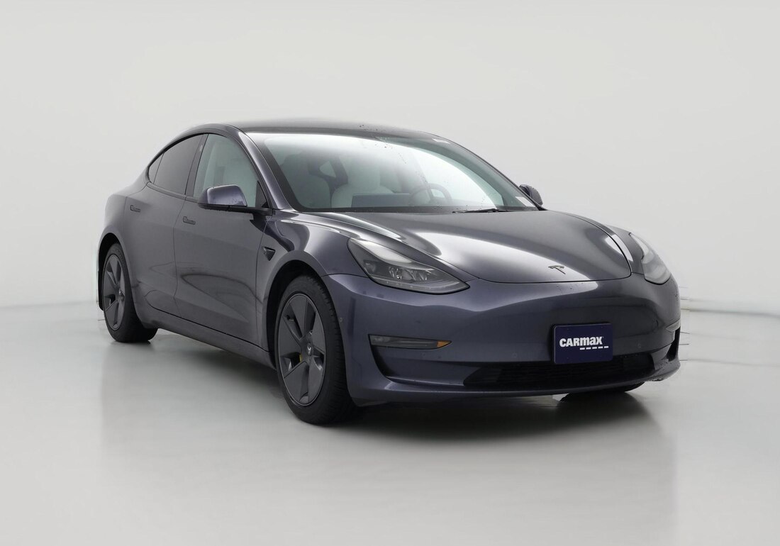 2022 Tesla Model 3 Long Range All-Wheel Drive in Gray — CarMax photo