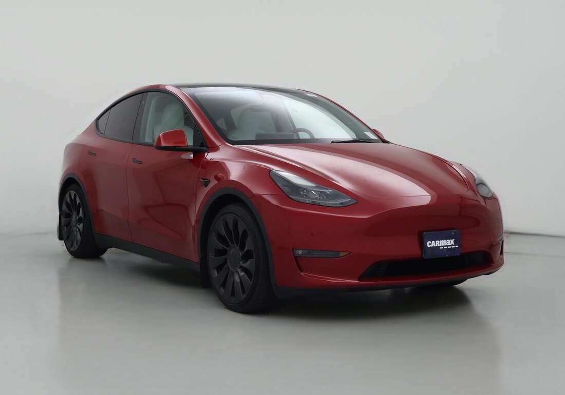 2023 Tesla Model Y Performance All-Wheel Drive in Red — CarMax photo