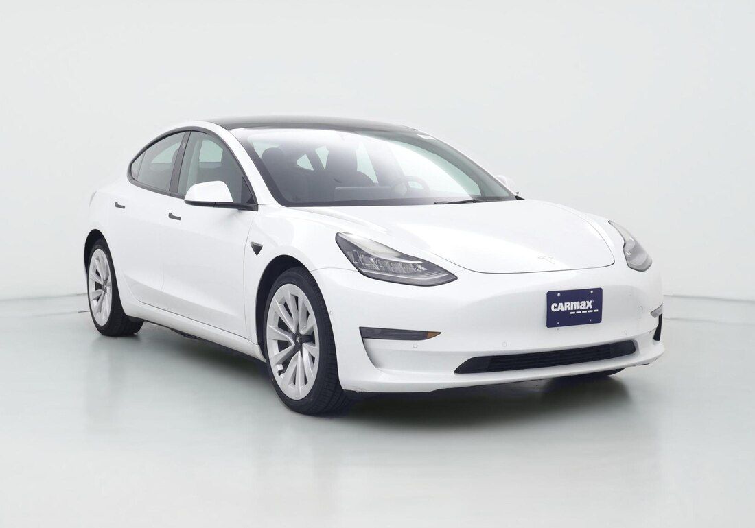 2022 Tesla Model 3 Rear-Wheel Drive in White — CarMax photo