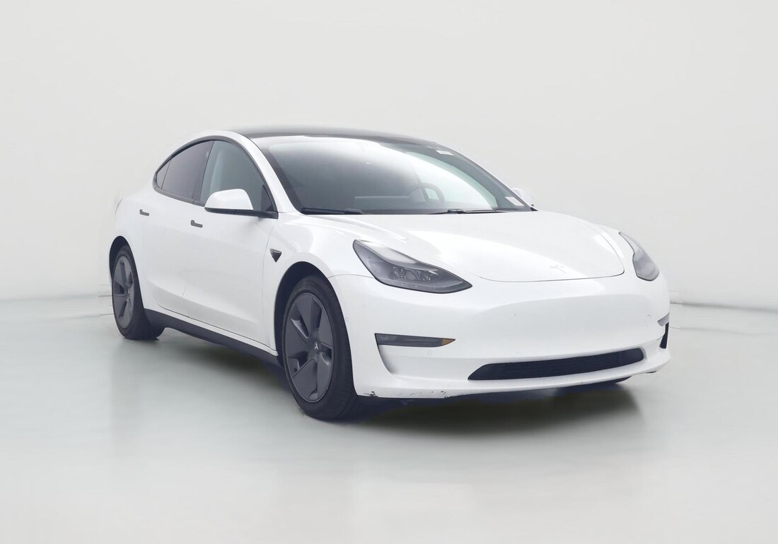 2021 Tesla Model 3 Long Range All-Wheel Drive in White — CarMax photo