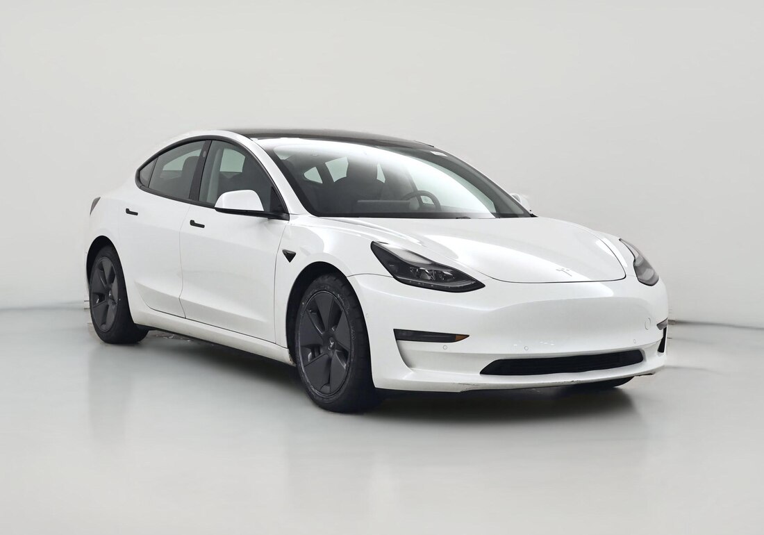 2021 Tesla Model 3 Long Range All-Wheel Drive in White — CarMax photo