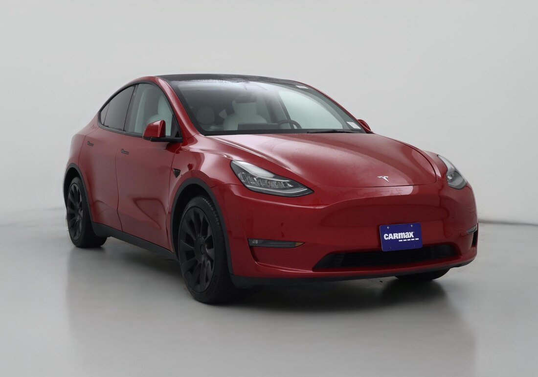 2021 Tesla Model Y Long Range All-Wheel Drive in Red — CarMax photo