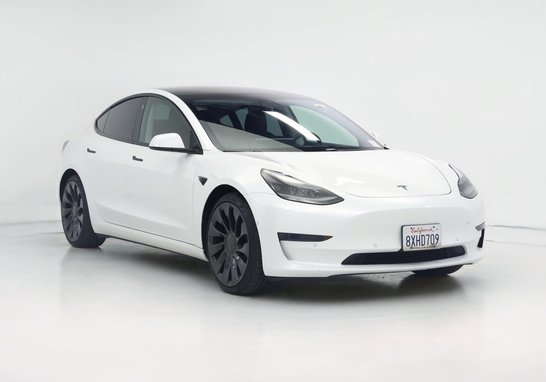 2021 Tesla Model 3 Performance in White — CarMax photo
